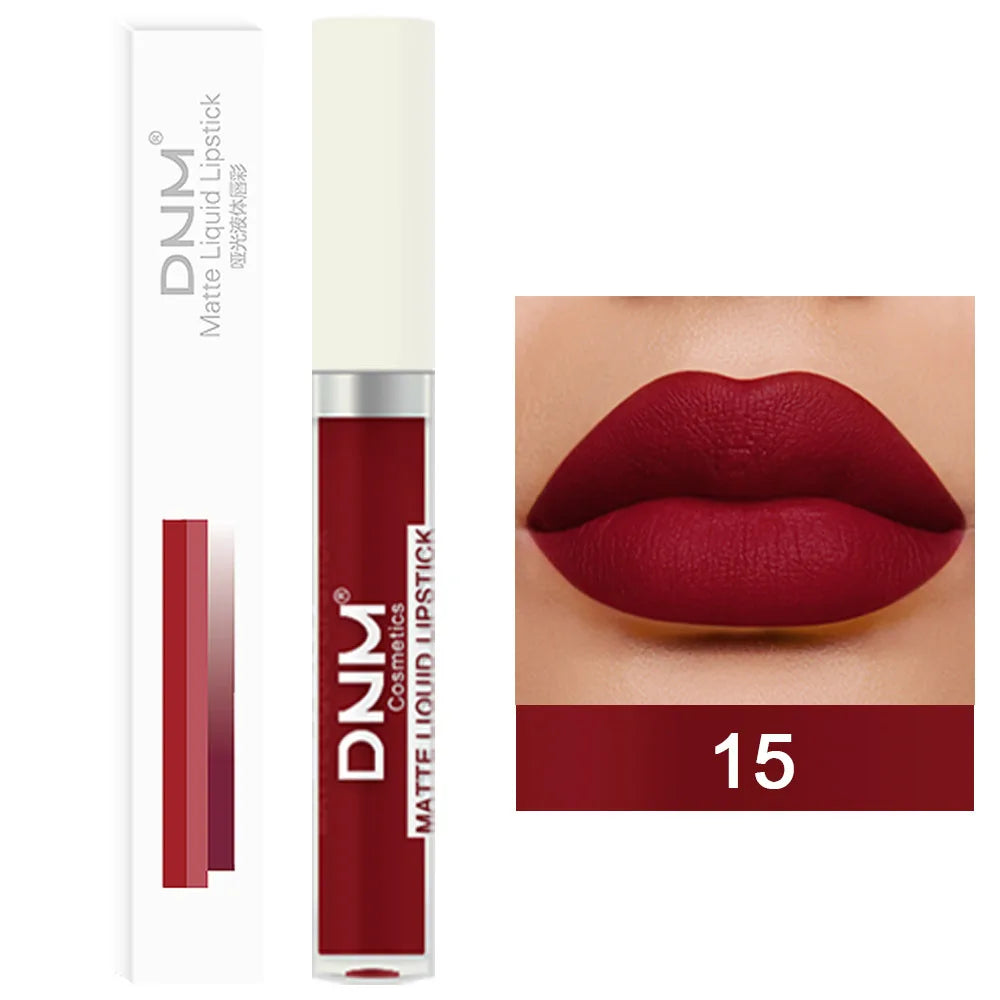 Gloss Velvet Mat DNM 18 Couleurs – Waterproof Longue Tenue | Lip Tint Nude, Rouge & Violet