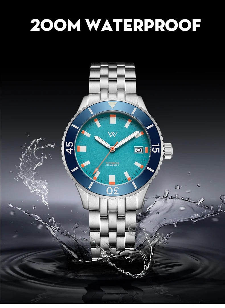 Montre Homme Welly Merck WM203 Automatique NH35 – Saphir Céramique 200M Luxe Premium