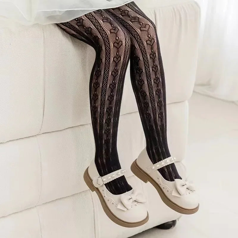 Strass-Netzstrumpfhose für Mädchen – Elastische Netzstrümpfe für Kinder, Damenmode, Trend