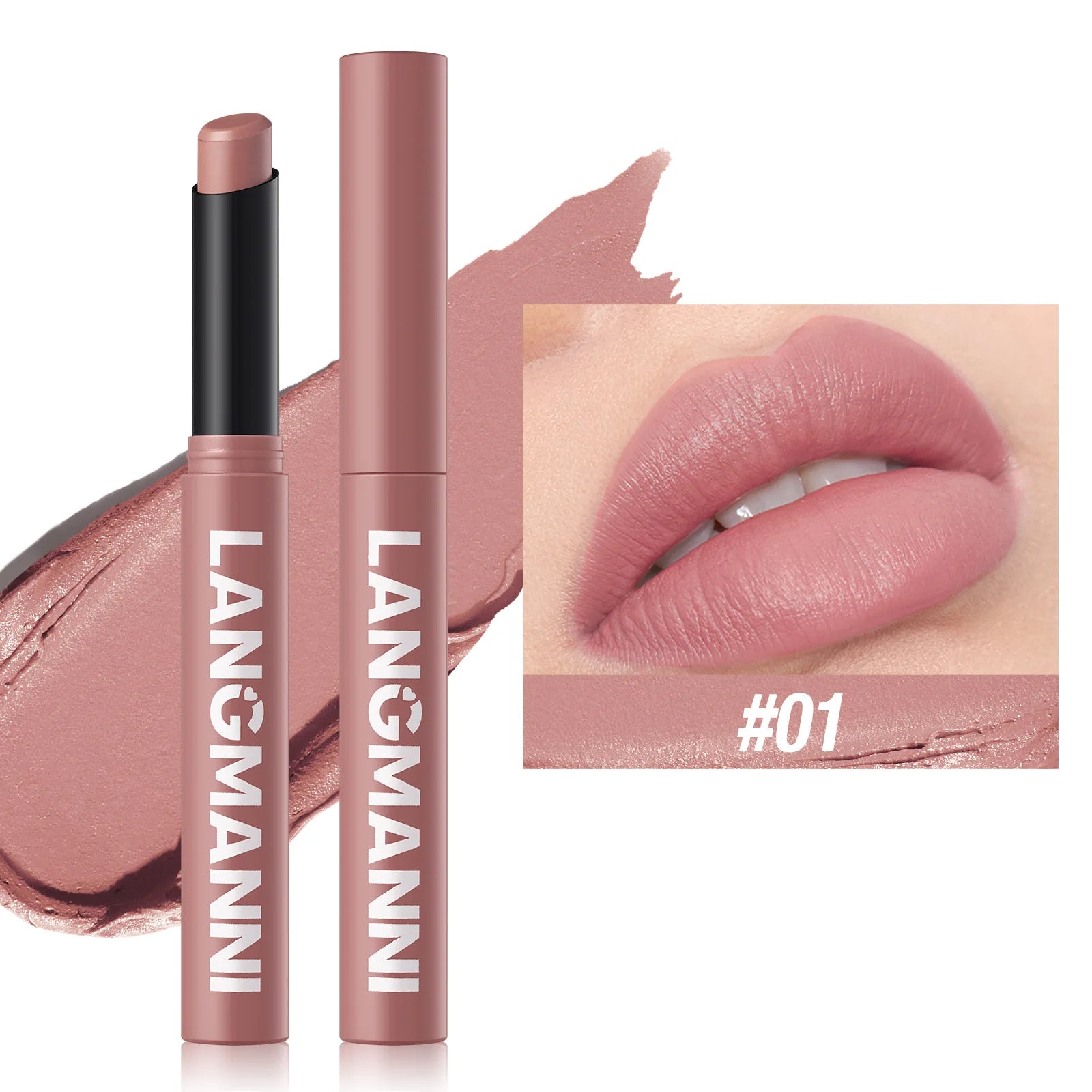Crayon Lèvres Mat Waterproof 12 Couleurs – Longue Tenue Sans Transfert | Teinture Nude & Lip Stain