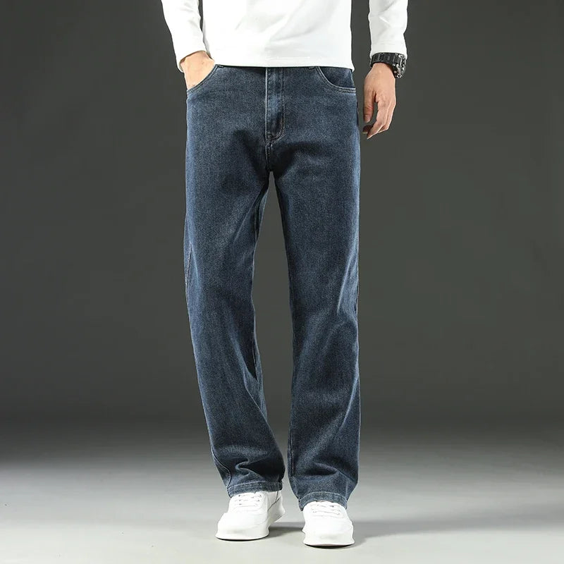 Herren Loose Straight Weites Bein Business Casual Bequem Vielseitig Frühling Herbst Elegant Zeitlos Fashion – Premium Wide Leg Business Casual Straight Jeans | Herren Denim Business Premium Mode
