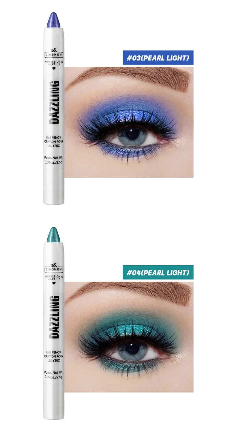 Crayon Fard à Paupières Highlighter Waterproof – Glitter Matte Nude Ver à Soie | Eyeliner Blanc Pigmenté