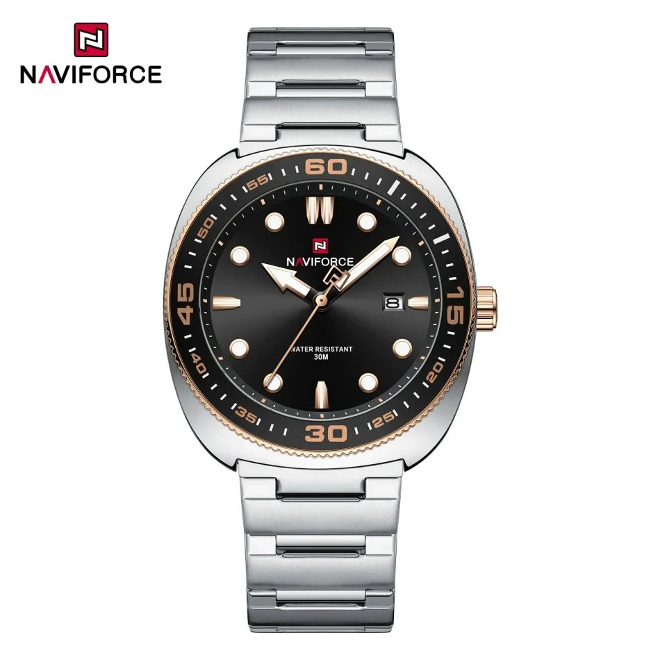 Montre Homme NAVIFORCE Sport Luxe Acier Inoxydable Quartz Date Étanche 30M – Fashion Tendance