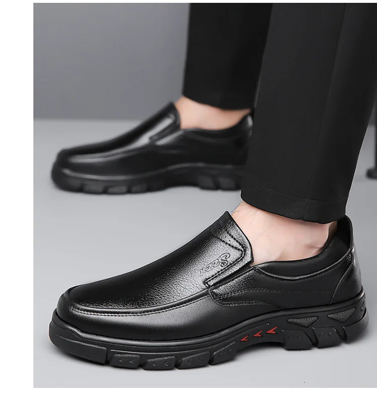 Mocassins Cuir Noir Homme Grande Taille – Chaussures Dress Designer Semelle Douce Printemps