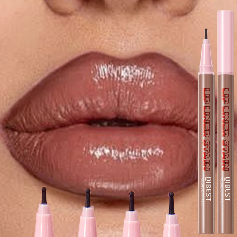 Lip Liner Liquide Mat Waterproof – Applicateur Sponge Tip Teinture | Contour Lèvres Longue Tenue