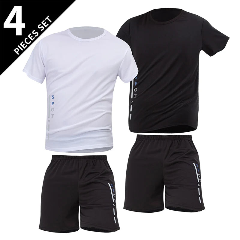 Ensemble Sport Homme Séchage Rapide Grande Taille T-Shirt + Short Lot 2/4/6 Pièces Loisirs Running Fitness Casual Ado – Pack Sport Économique | Mode Homme Sport Premium