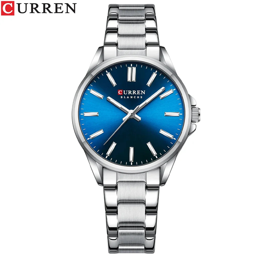 Montre Femme CURREN Fashion Casual Quartz – Acier Inoxydable Cadran Rond Simple Élégante