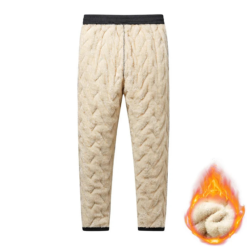 Pantalon Homme Polaire Épais Laine d'Agneau Thermique Chaud Imperméable Coupe-Vent Automne Hiver Streetwear Casual | Pantalon Polaire Imperméable Premium