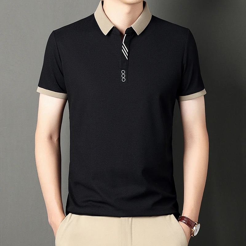 Polo Homme Couleur Unie Manches Courtes Été – Top Casual Fashion Confortable Business & Loisirs | Mode Homme