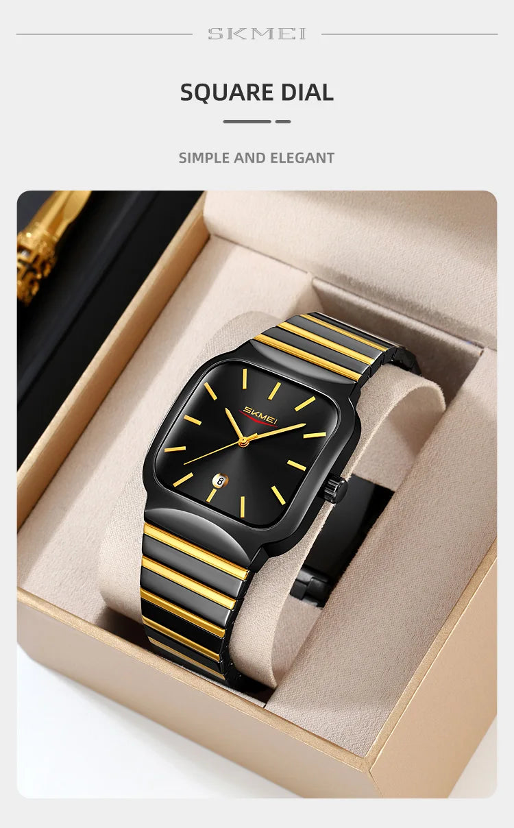 Montre Unisexe SKMEI Luxe Quartz Bracelet Acier – Analogique Date Étanche Fashion