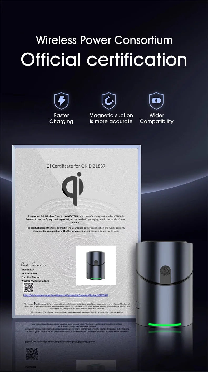 Chargeur Qi2 3-en-1 Multifonction Tactile Rotatif – iPhone 16 15 14 Pro Max iWatch Écouteurs