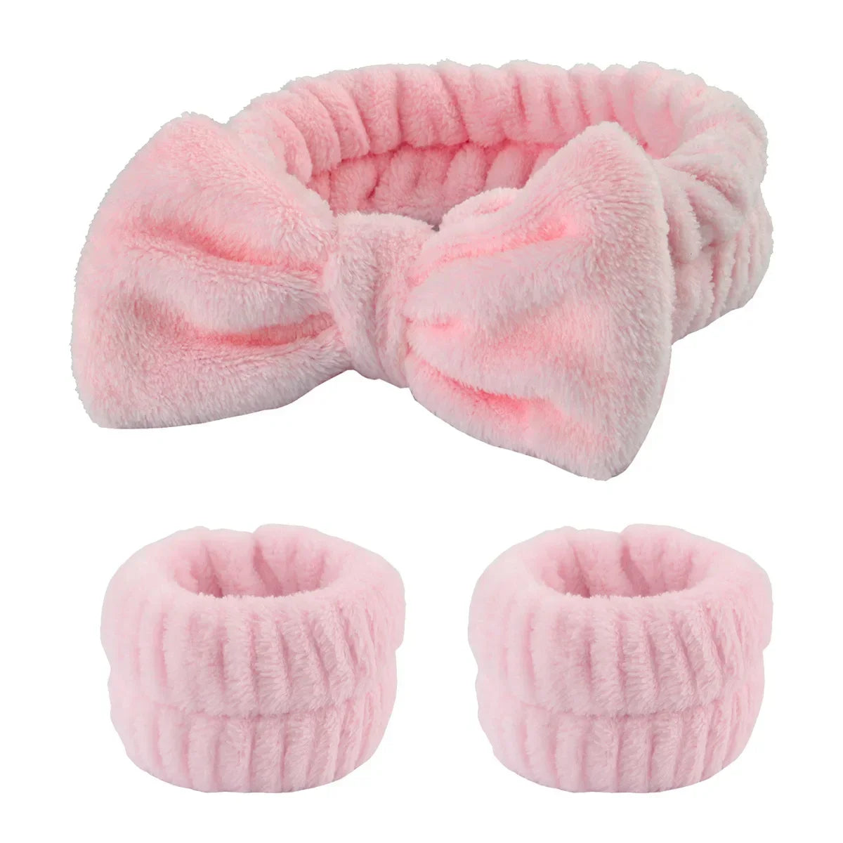 Lot 3 Bandeaux Spa Microfibre – Serre-Tête Lavage Visage & Poignet Absorbant | Scrunchie Maquillage