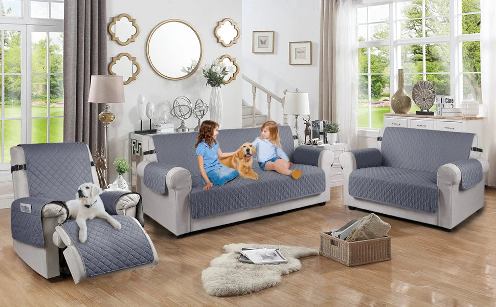 Housse Canapé Matelassée Imperméable Antidérapant Sangles Élastiques – Protège Canapé Lavable Enfants & Animaux | Déco Maison
