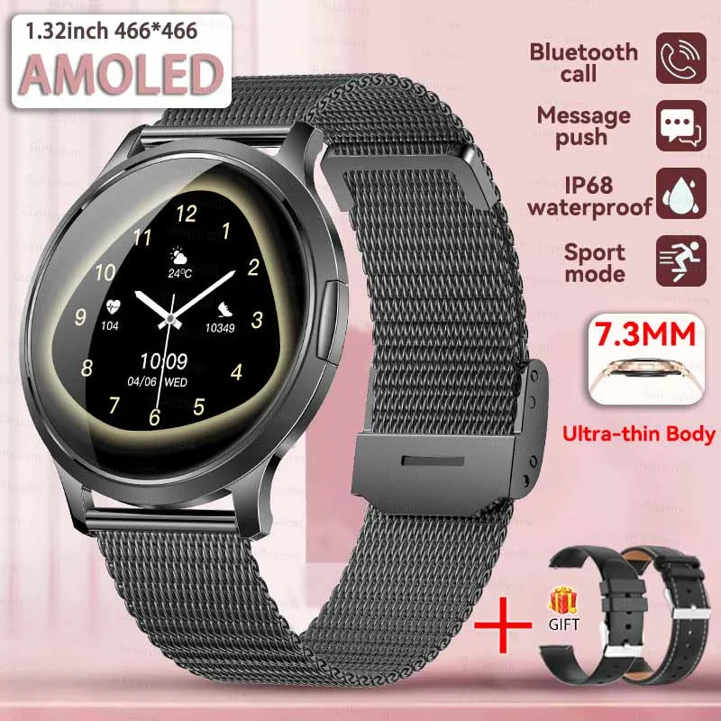 Smartwatch AMOLED 1.32" Unisexe 2025 – Cadran Personnalisable, Appels Bluetooth & Suivi Cardio | Sport & Fitness | Homme & Femme