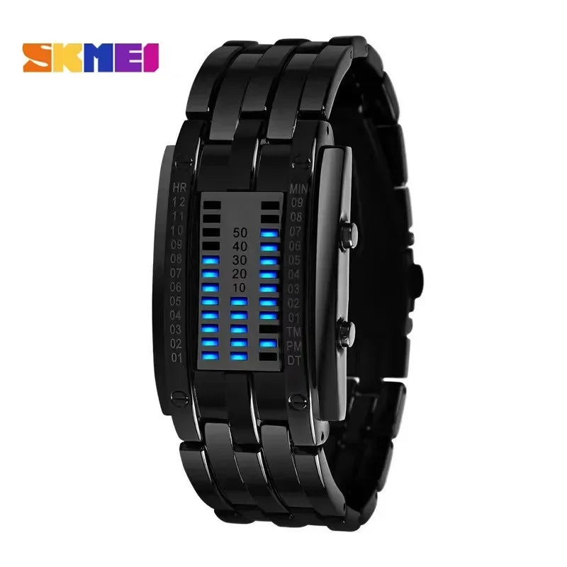 Montre Couple SKMEI 0926 LED Digital – Acier Inoxydable Étanche 5Bar Sport Créatif