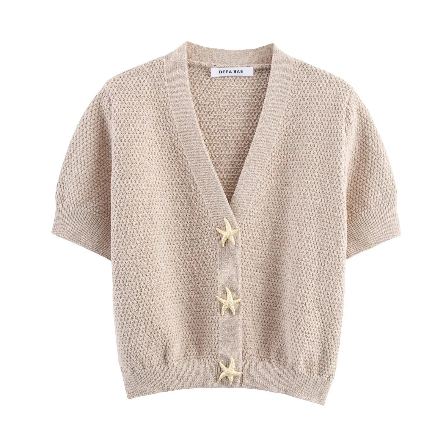Cardigan Tricoté Col V Style Japonais - Doux Polyvalent Couleur Unie Été Femme | DEEABAE 2025