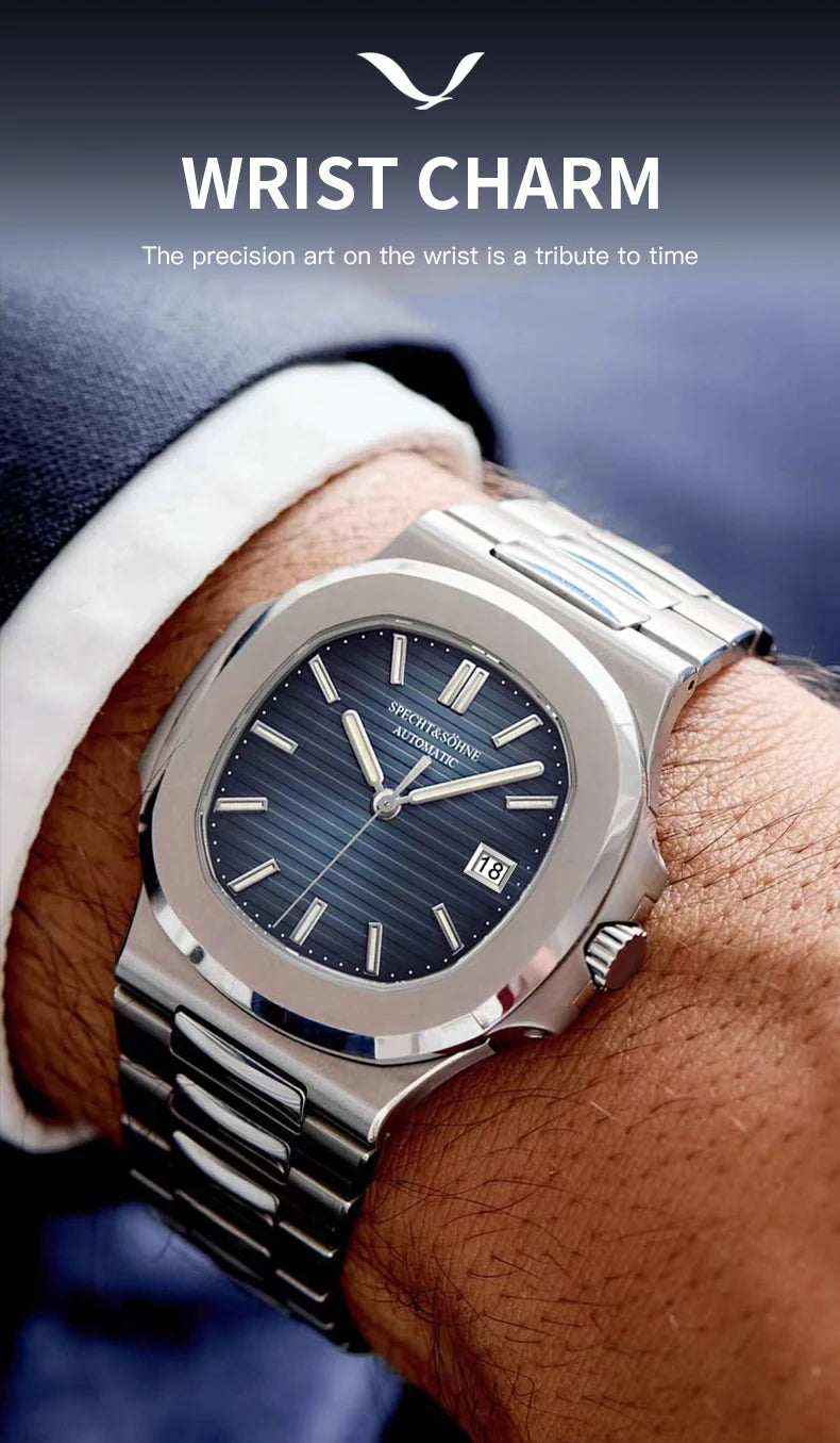 Specht&Sohne Herrenuhr Automatik Mechanik Japan 42mm Luxus Elegant Zeitlos | Specht&Sohne Premium Japan Automatik Mechanik Uhr