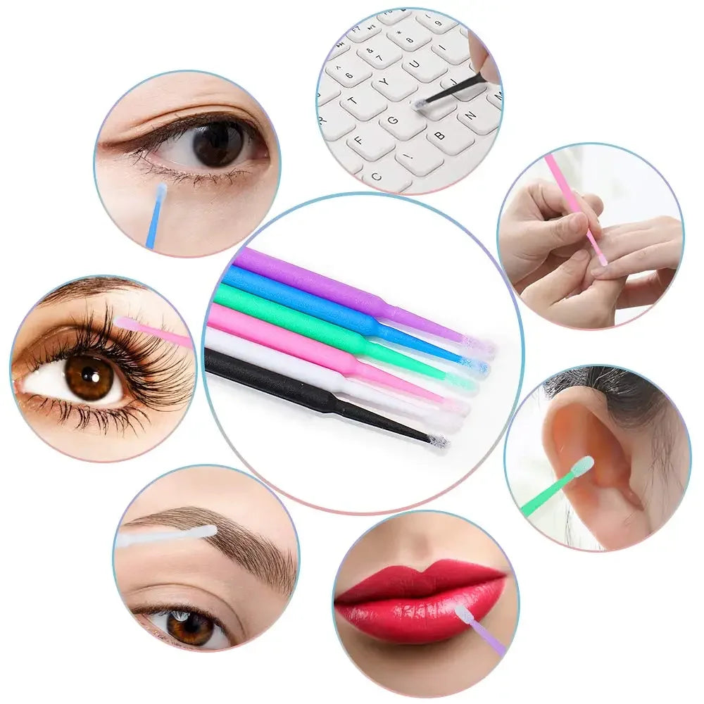 Lot 200 Brosses Jetables Maquillage – Mascara Wands, Lèvres & Microbrush | Applicateur Extension Cils & Sourcils