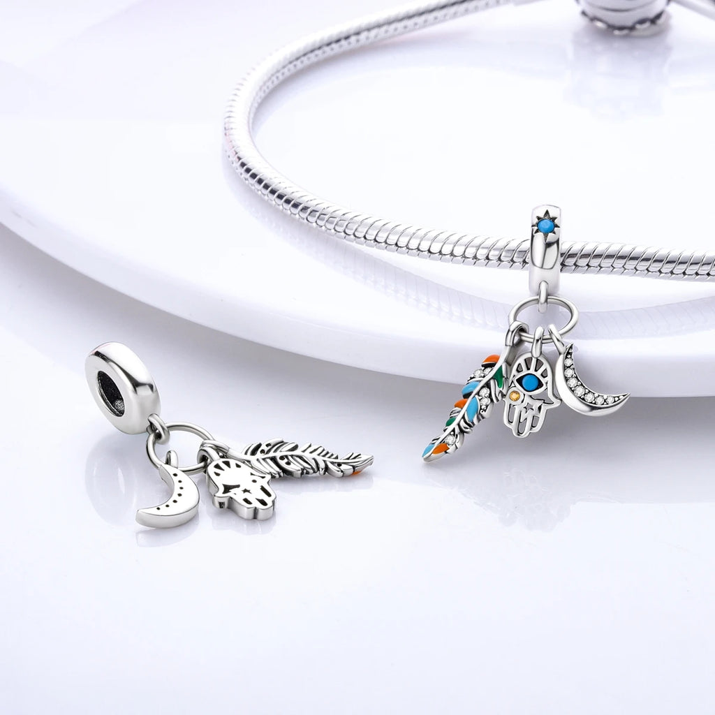 Charm Argent 925 Pendentif Croix, Ange, Pyramide & Pharaon – Breloque Spirituelle & Symbolique DIY | Compatible Bracelet Original | Bijou Personnalisé