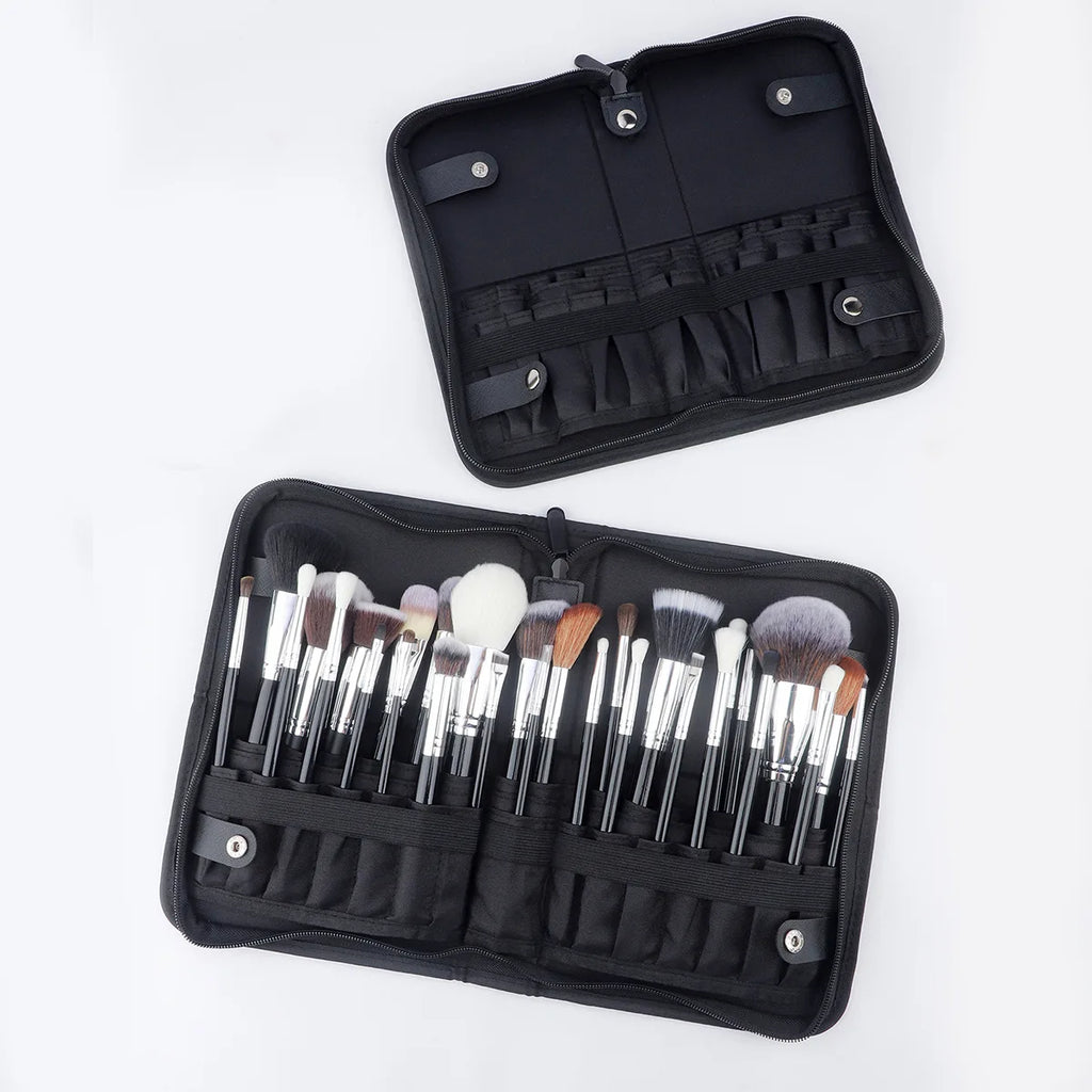 Pochette Pinceaux Maquillage 14/23/29 Trous – Organisateur Oxford Noir Waterproof | Trousse Pinceaux Portable Professionnel