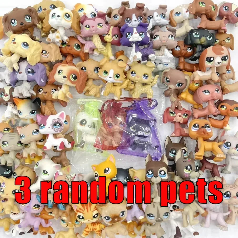 Los 2 Seltene LPS Tierfiguren – Süße Katze & Wackelkopftier Dackel Collie Cocker Dogge | Sammlerstück Kinderspielzeug
