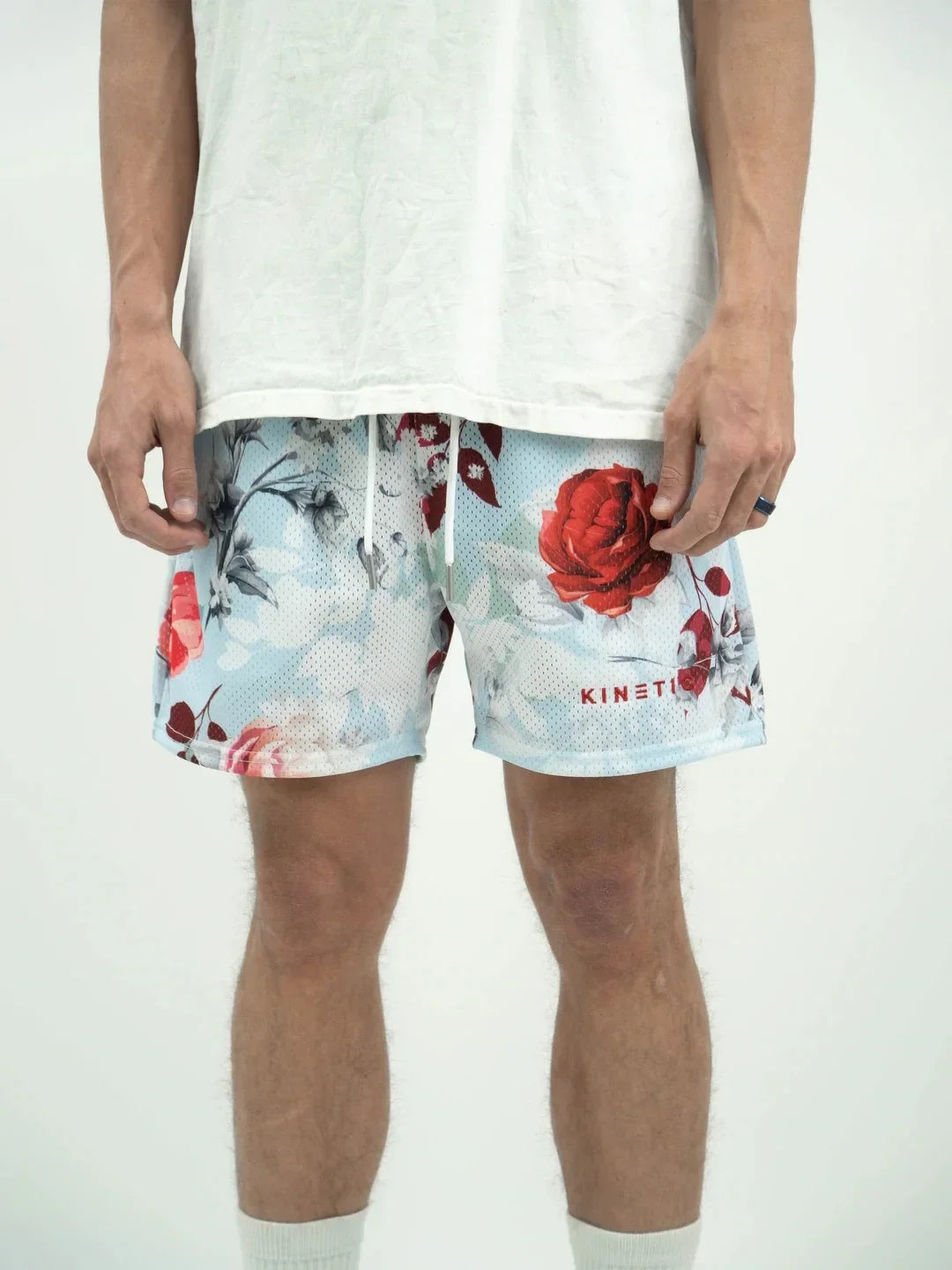 Short Homme Été Rose Broderie Casual Streetwear Hip Hop Fitness Polyester Séchage Rapide Respirant – Short Sport Tendance | Mode Homme Urban