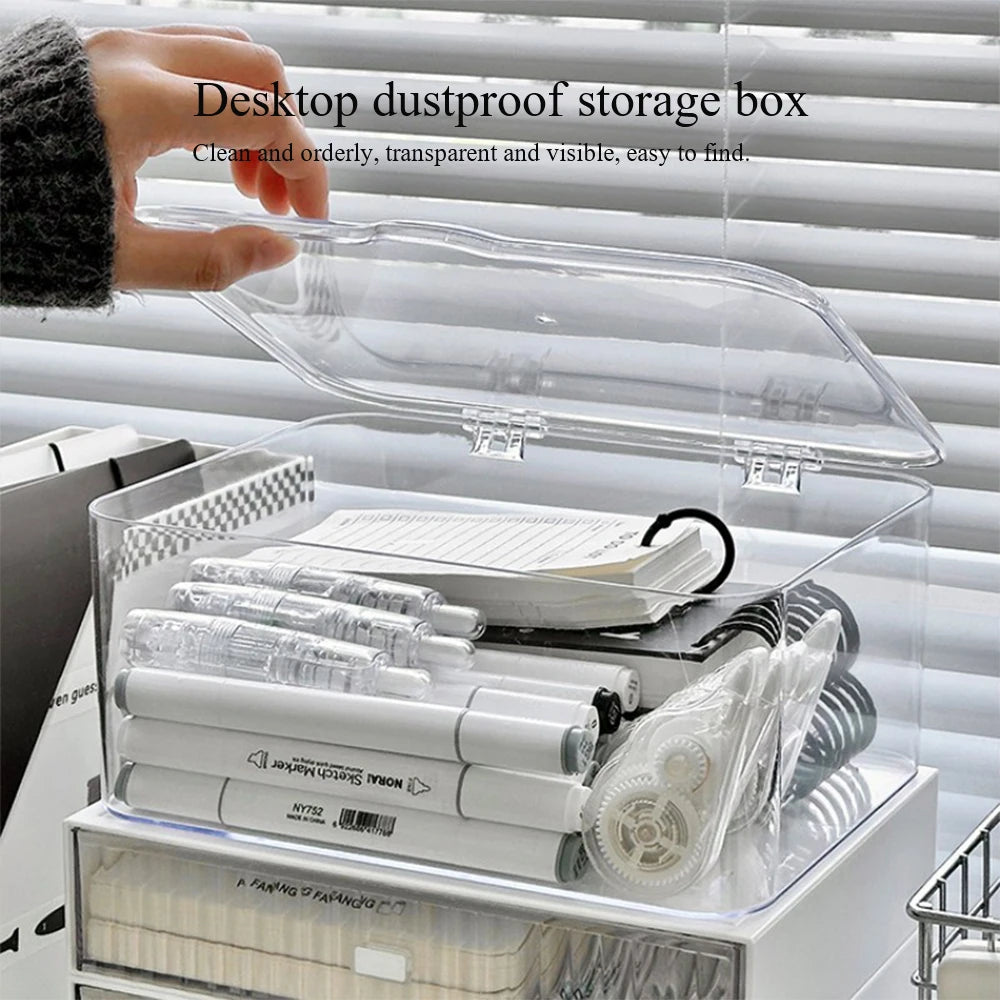 Boîte de Rangement Cosmétiques Acrylique Transparente — Anti-Poussière Grande Capacité