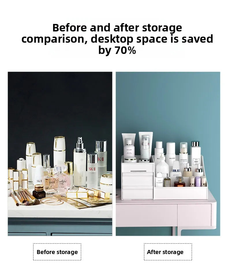 Organisateur Maquillage Tiroirs Plastique – Rangement Cosmétiques Salle de Bain Bureau Chambre