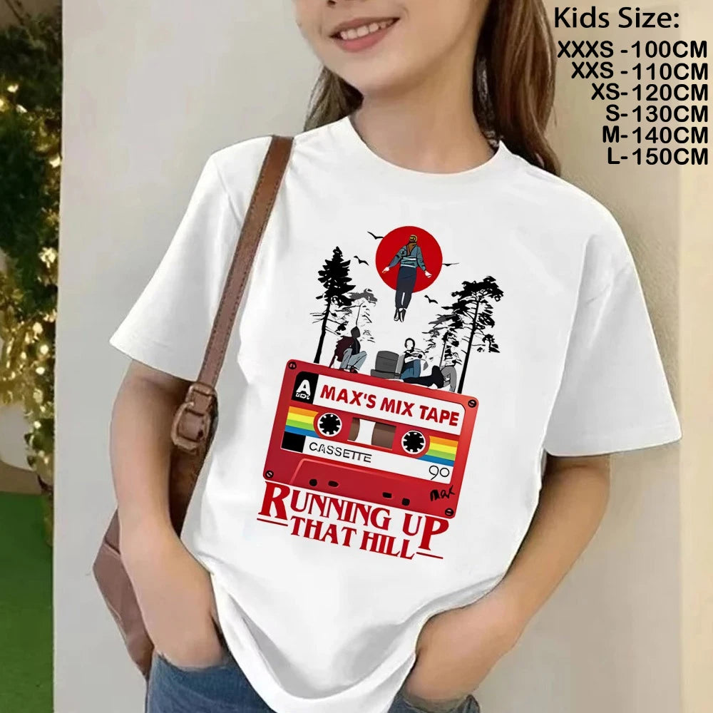 T-Shirt Enfant Imprimé Stranger Things Demogorgon – Manches Courtes Ample Casual | Fille & Garçon