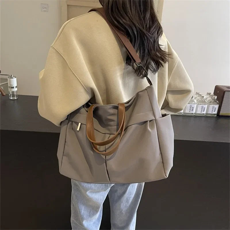 Grand Sac Cabas Nylon Femme – Tote Bag Stylish Bandoulière & Épaule | Voyage, Business, Fitness & Shopping | Léger & Résistant