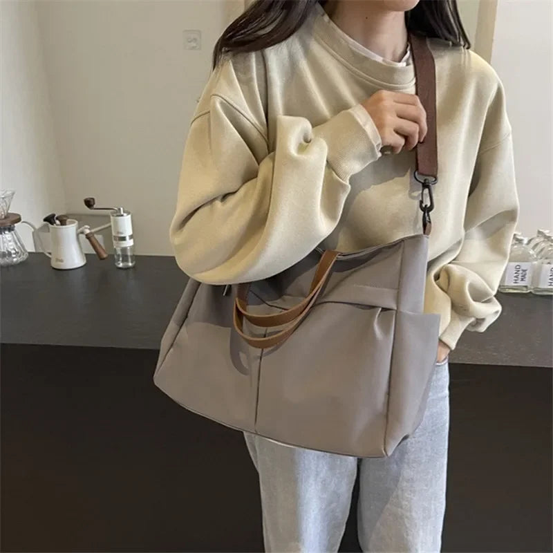 Grand Sac Cabas Nylon Femme – Tote Bag Stylish Bandoulière & Épaule | Voyage, Business, Fitness & Shopping | Léger & Résistant