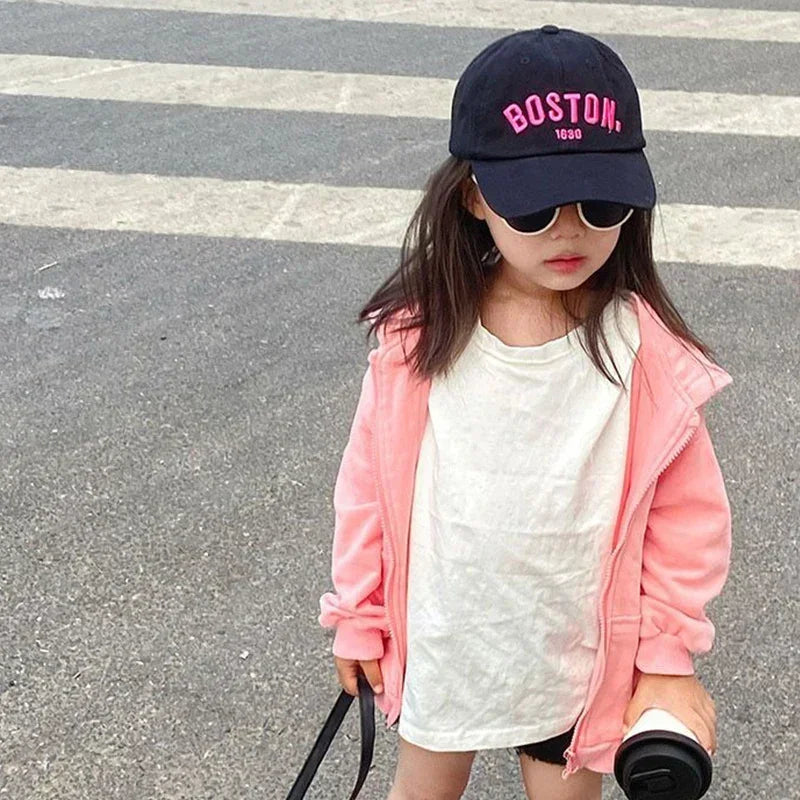 Casquette Baseball Enfant Brodée Lettre Unisexe – Bob Soleil Réglable Printemps Été Garçon Fille Bébé