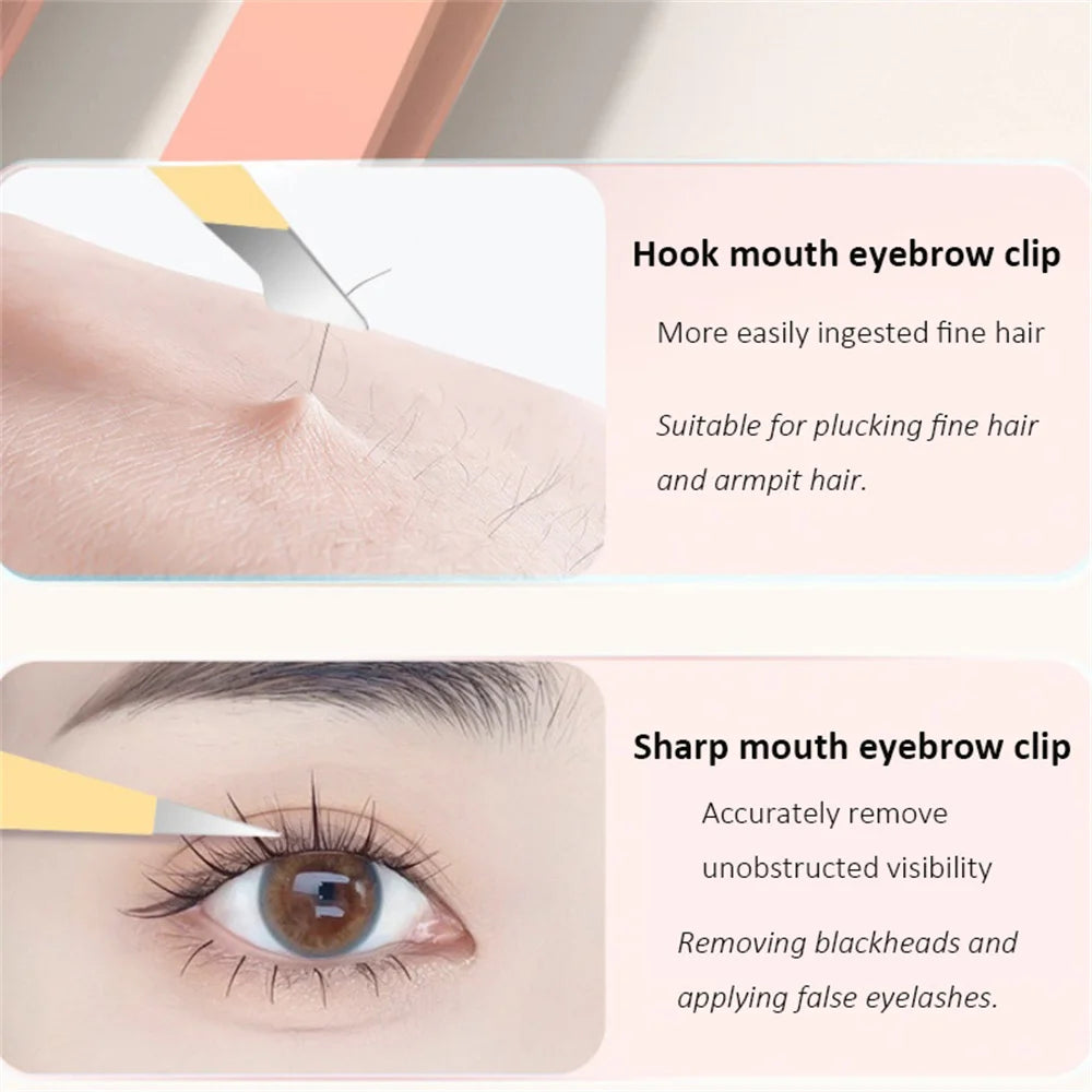 Set 4 Pinces à Épiler Multicolores - Précision Sourcils & Poils Incarns