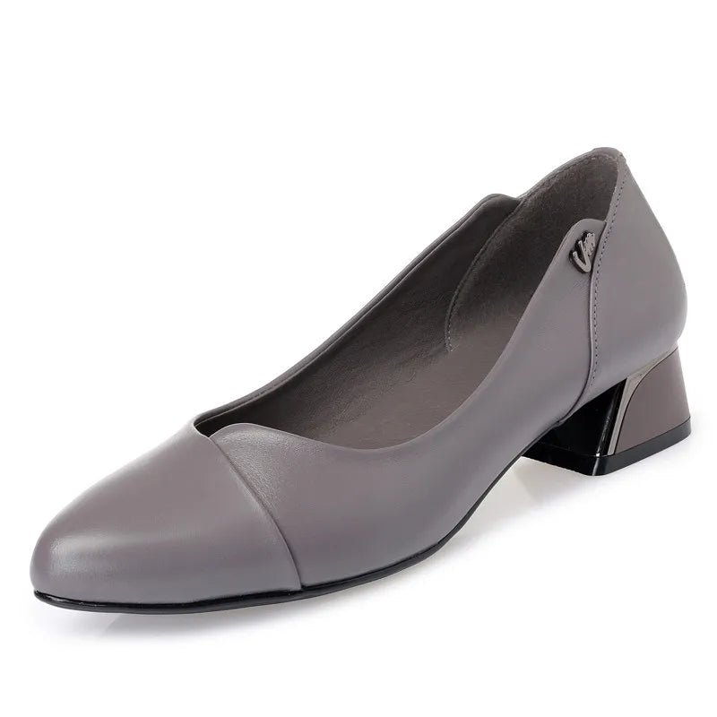 AIYUQI Chaussures Dress Cuir Véritable Rouge Femme 2024 – Bout Peu Profond Bureau Fashion