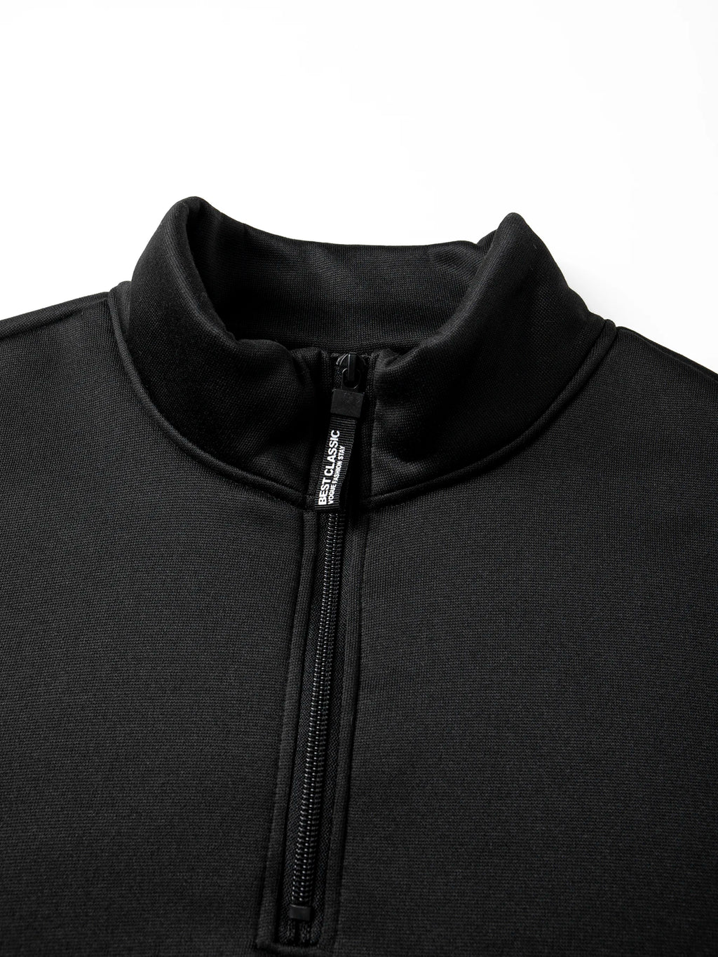 Herren-Sweatshirt aus Fleece, innen warm, Winter, Halb-Reißverschluss, Stehkragen, einfarbig, Outdoor, bequem | Premium-Fleece-Sweatshirt mit halbem Reißverschluss