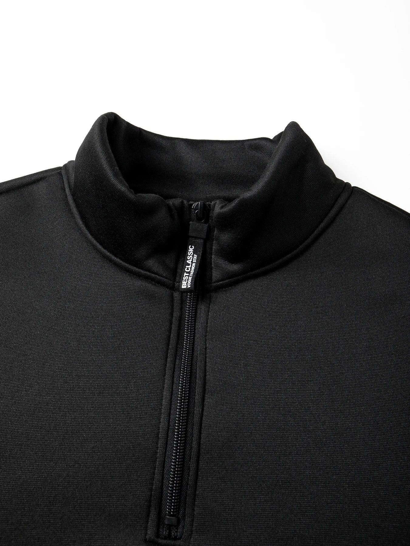 Herren-Sweatshirt aus Fleece, innen warm, Winter, Halb-Reißverschluss, Stehkragen, einfarbig, Outdoor, bequem | Premium-Fleece-Sweatshirt mit halbem Reißverschluss