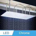 Shinesia Système Douche Pluie LED Plafond 40x80cm – Cascade & Pluie, Noir ou Or Brossé | Douche Luxe Salle de Bain