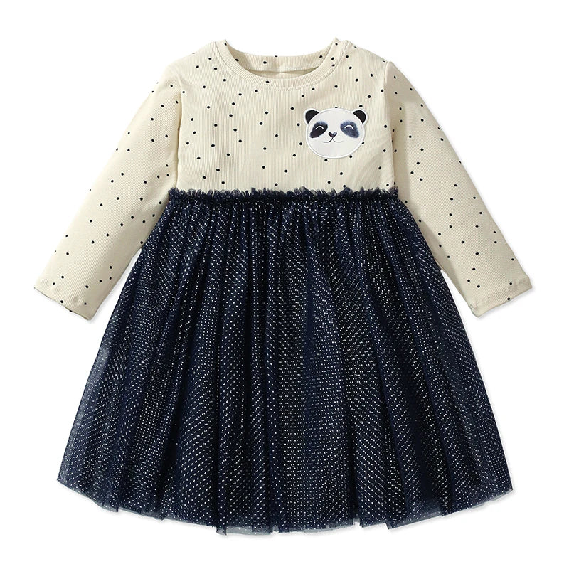 Robe Fille Manches Longues Coton Imprimé Danseuse Ballet – Tenue Automne Enfant 2-7 Ans