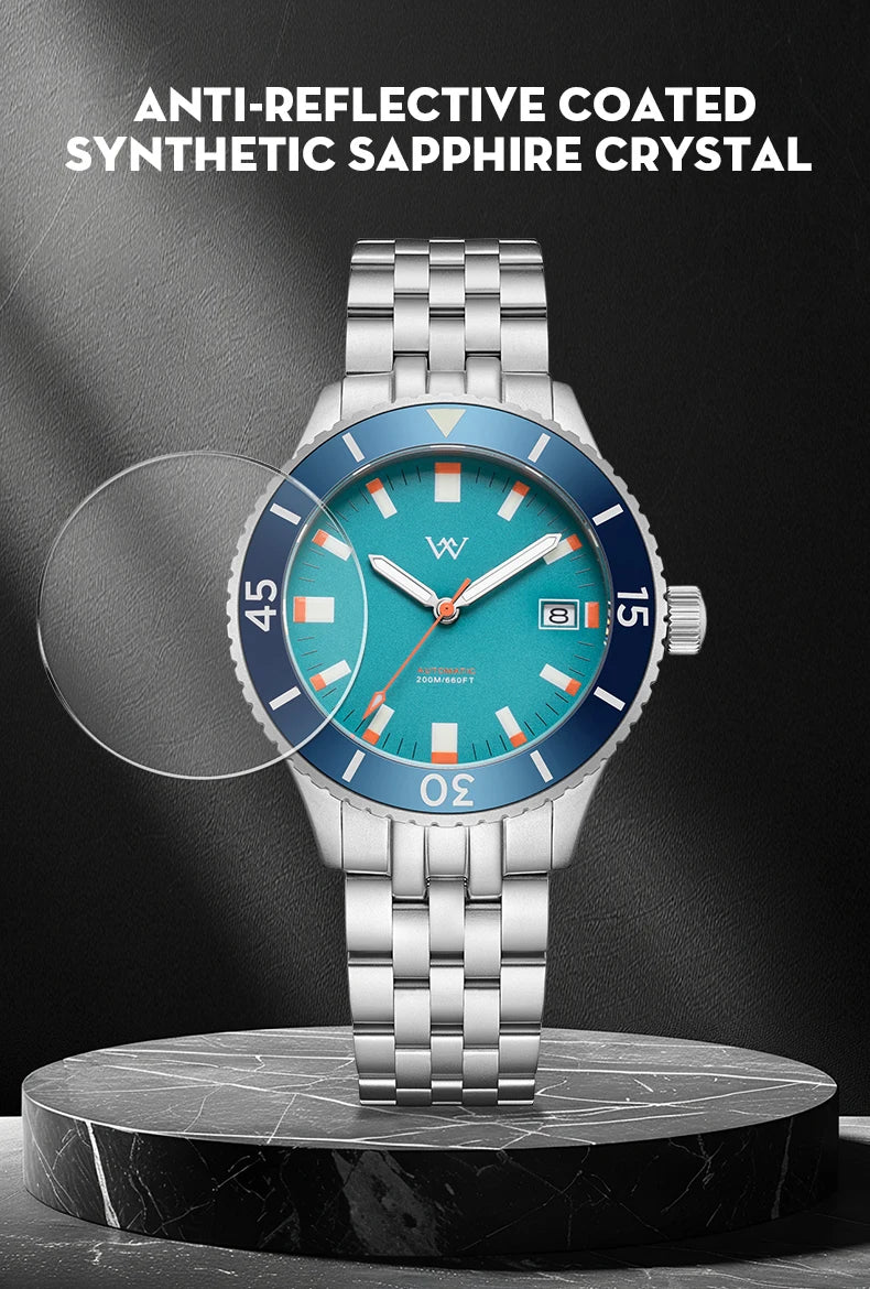 Montre Homme Welly Merck WM203 Automatique NH35 – Saphir Céramique 200M Luxe Premium