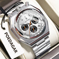 Montre Homme Luxe POEDAGAR Chronographe Militaire Acier Inoxydable Lumineux Étanche + Boîte