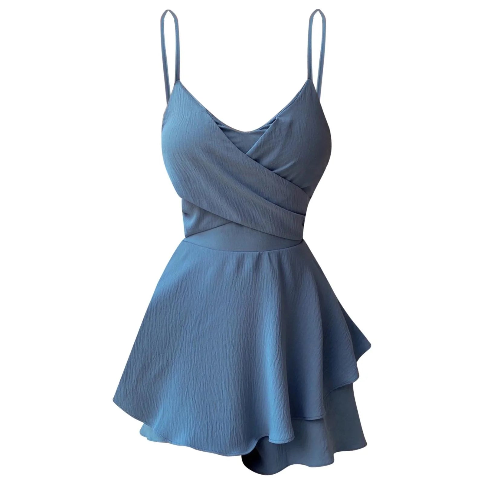 Robe Été Femme Grande Taille Bretelles Sexy – Couleur Unie Vintage Casual | Plage & Sorties