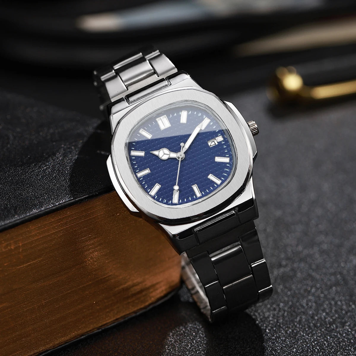 Lot 2 ou 4 Montres Homme Business Quartz Carré Calendrier – Set Fashion Casual Sans Boîte