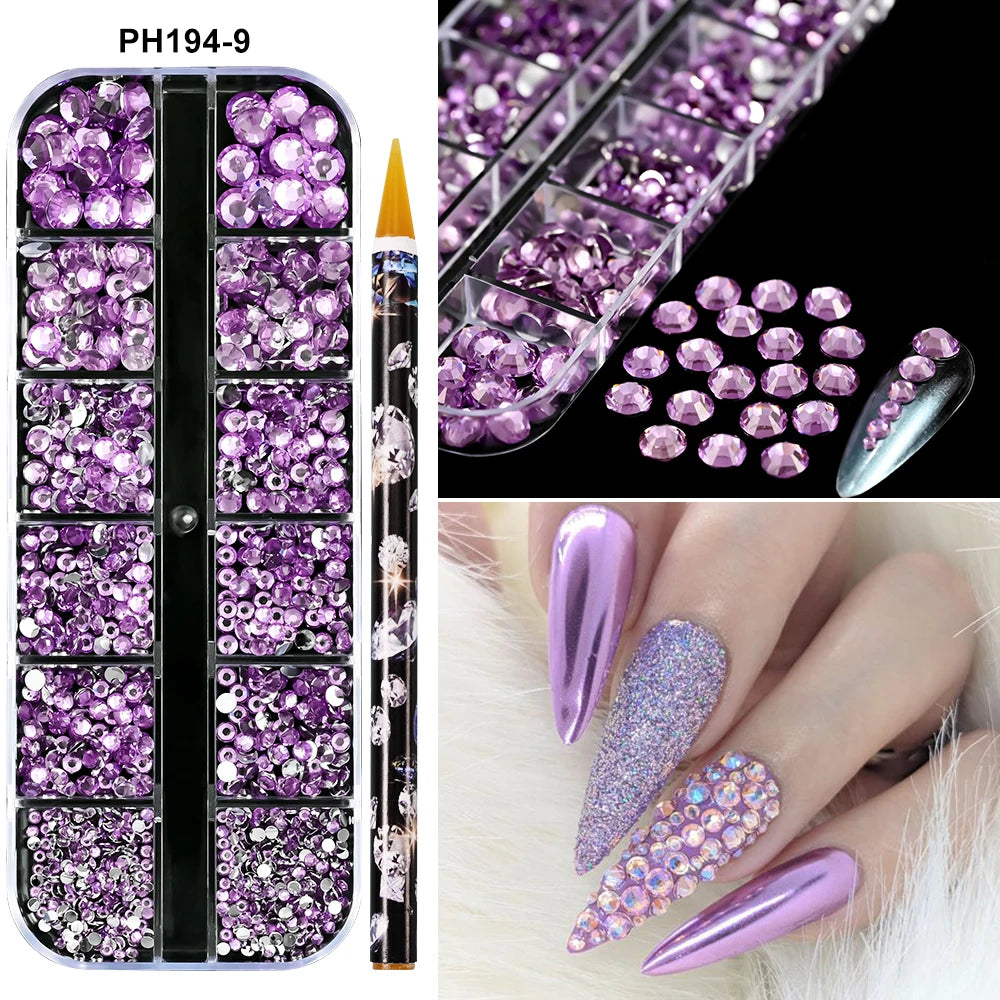 Strass Nail Art 3D Colorés – Diamants Plats Ronds | Déco Ongles DIY