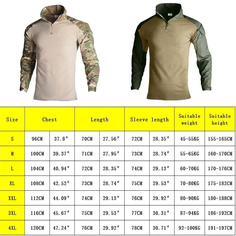 T-Shirt Tactique Homme Airsoft Combat Armée Paintball Chasse Respirant Outdoor Militaire | T-Shirt Tactique Outdoor Premium