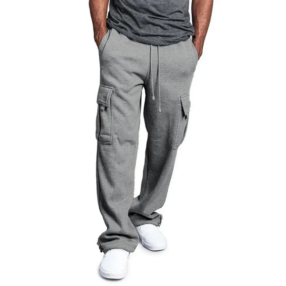 Pantalon Cargo Homme Polaire Loose – Multi-Poches Jogging Hip Hop Streetwear Automne Hiver | Mode Homme Premium