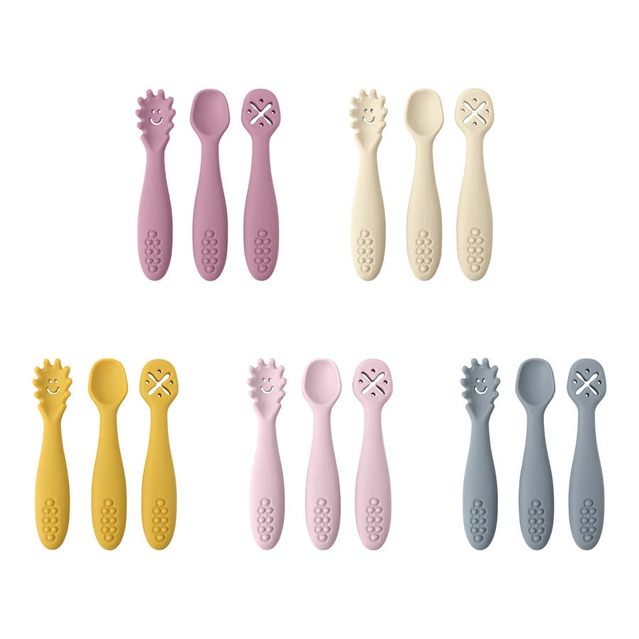 Set de 3 Cuillères d'Apprentissage Bébé – Couverts Ergonomiques pour Tout-Petits