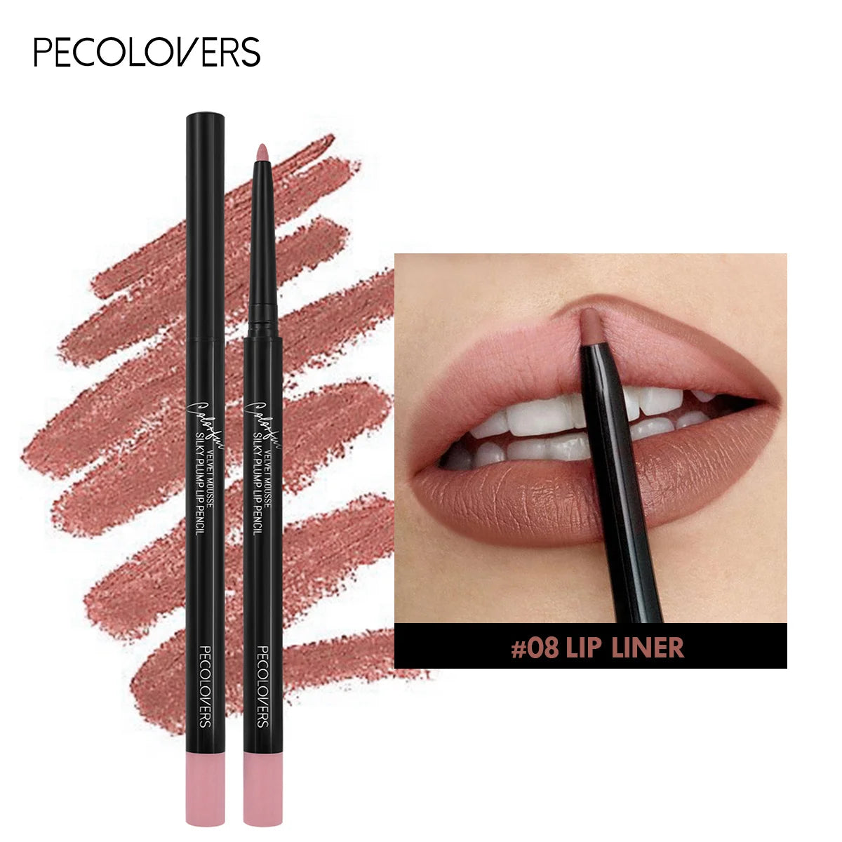 Crayon Lipliner Mat Waterproof – 12 Couleurs Longue Tenue | Contour Lèvres Hydratant