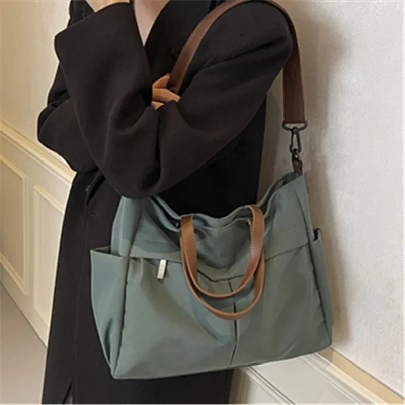 Grand Sac Cabas Nylon Femme – Tote Bag Stylish Bandoulière & Épaule | Voyage, Business, Fitness & Shopping | Léger & Résistant