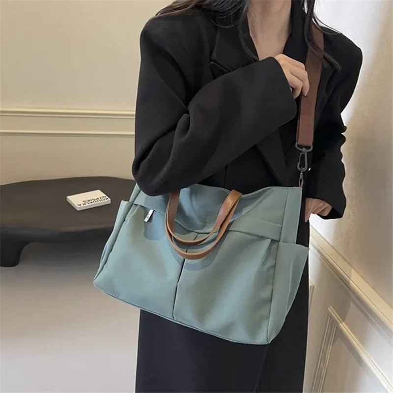 Grand Sac Cabas Nylon Femme – Tote Bag Stylish Bandoulière & Épaule | Voyage, Business, Fitness & Shopping | Léger & Résistant