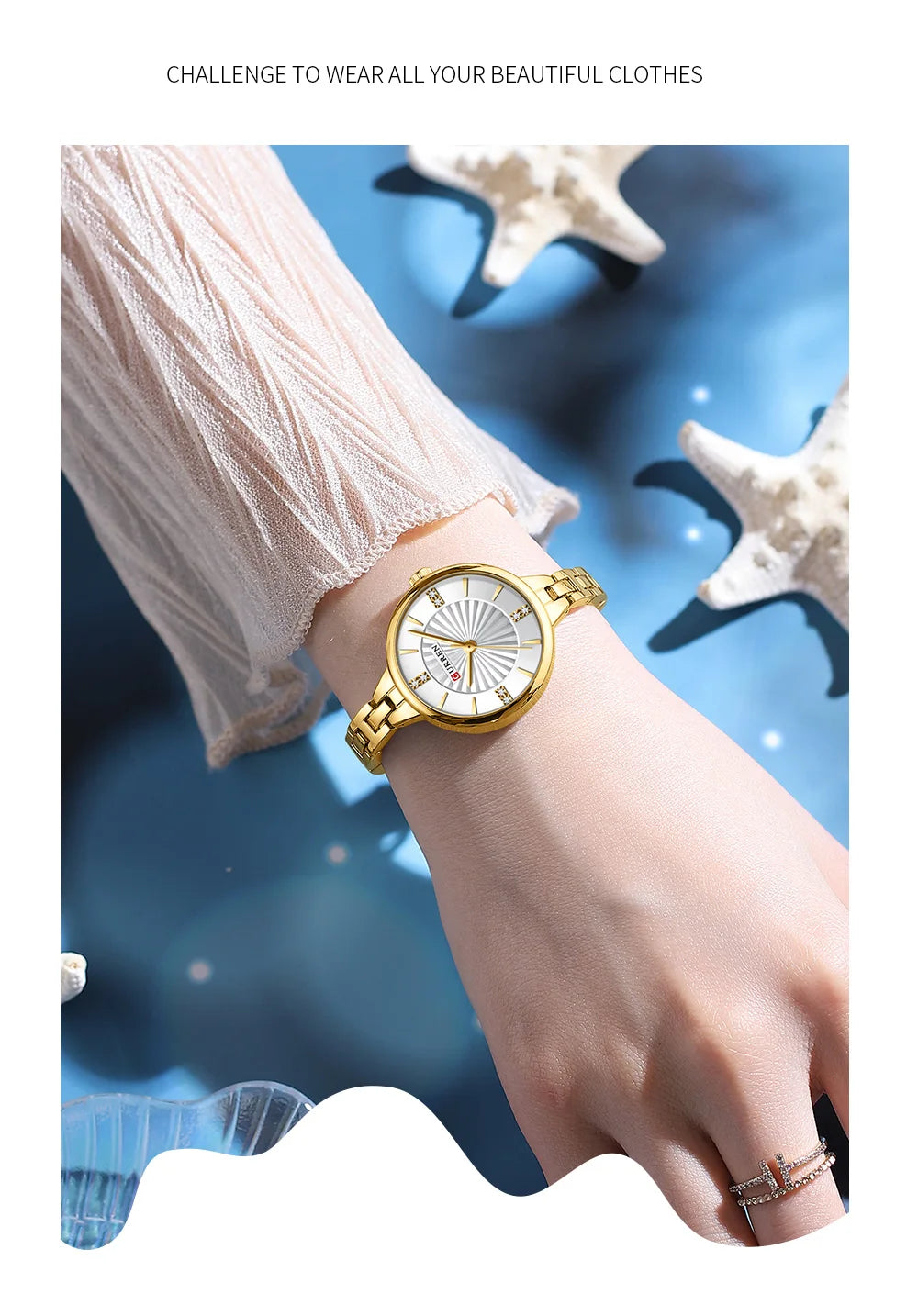 Montre Femme CURREN Luxe Diamond Quartz – Acier Étanche Élégante Dress Diamant